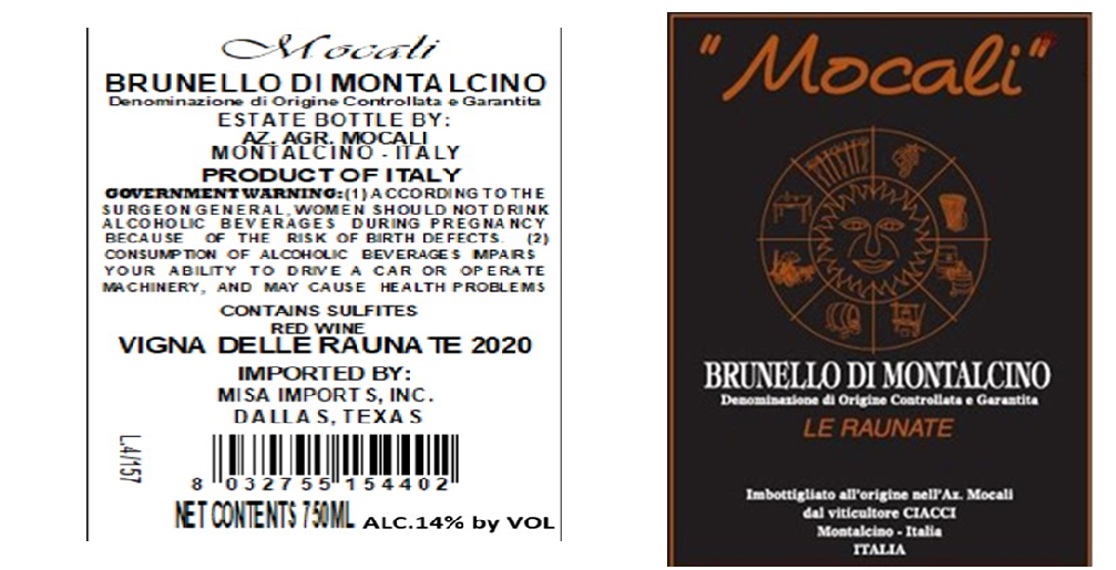 TABC label artwork for MOCALI LE RAUNATE