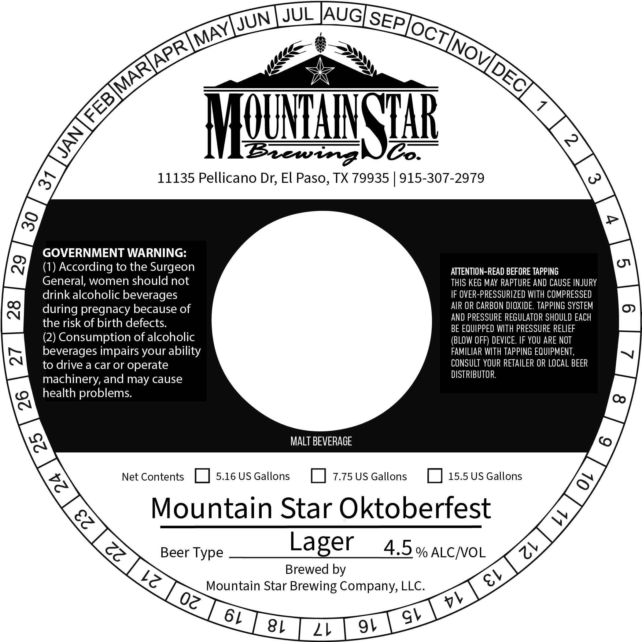 TABC label artwork for Mountain Star Oktoberfest