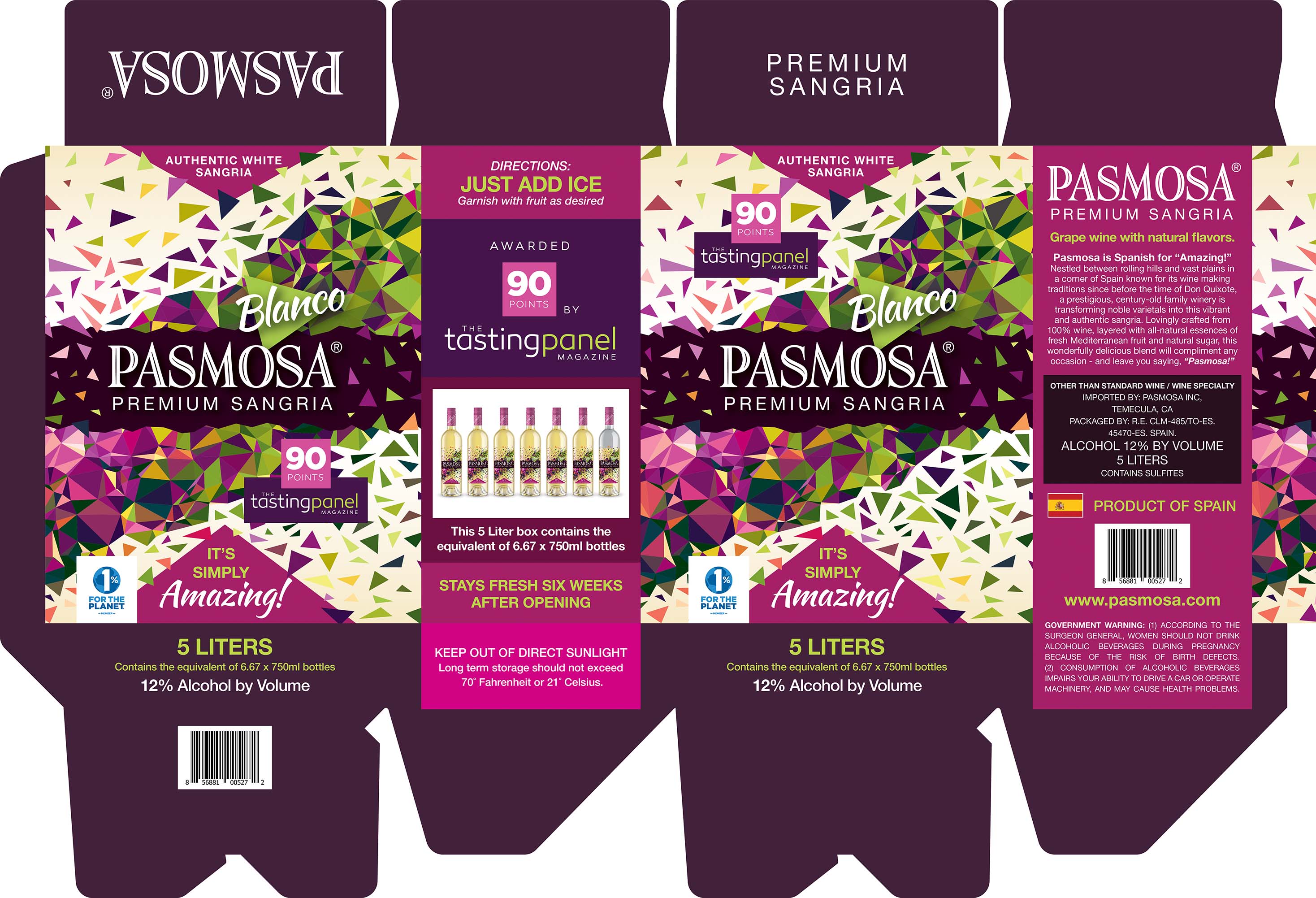TABC label artwork for Pasmosa Blanco