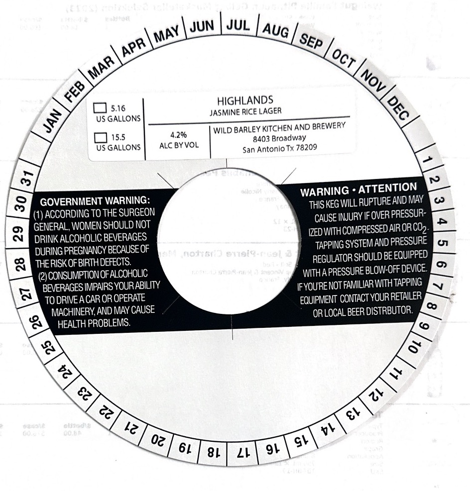 TABC label artwork for Highlands