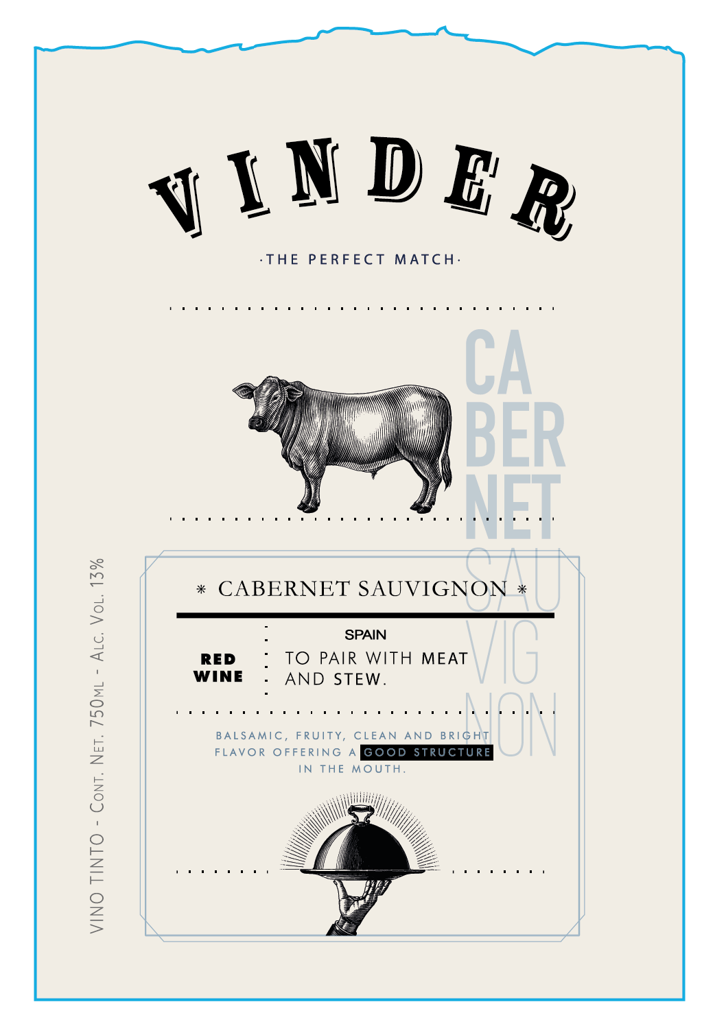 TABC label artwork for VINDER CABERNET SAUVIGNON