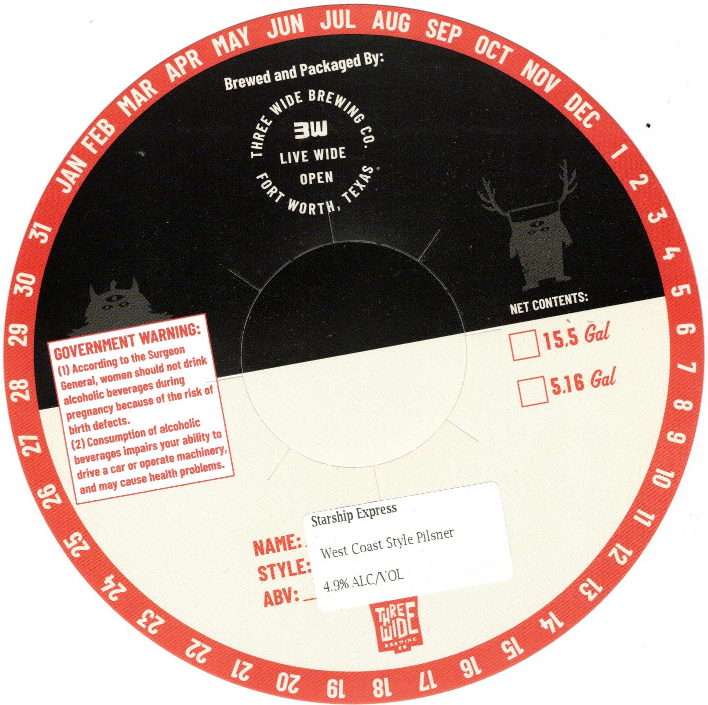 TABC label artwork for Starship Express