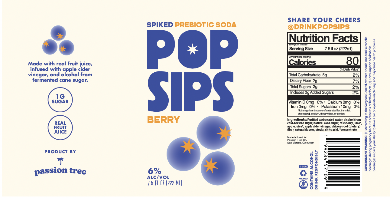 TABC label artwork for Pop Sips Berry