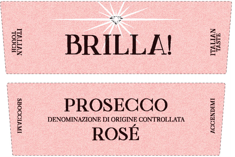 TABC label artwork for Brilla Prosecco Rose