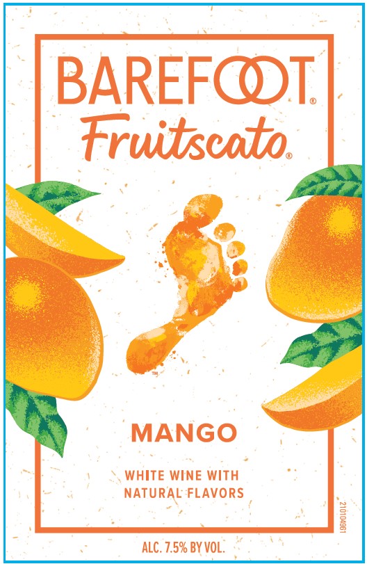 TABC label artwork for Barefoot Fruitscato Mango