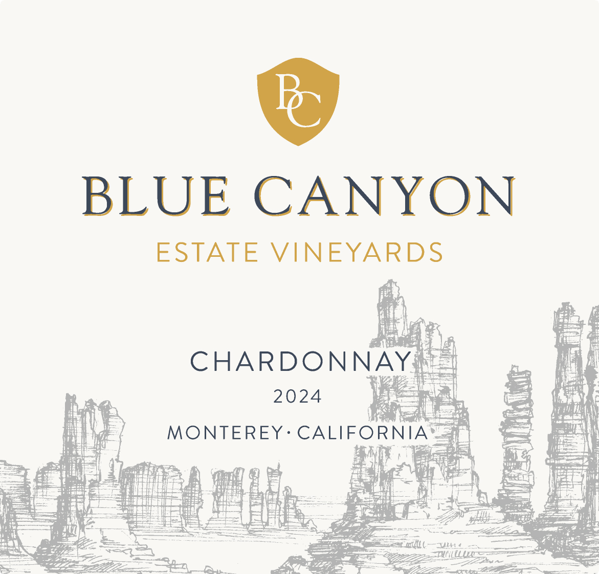 TABC label artwork for Blue Canyon Estate Vineyards Chardonnay 2024