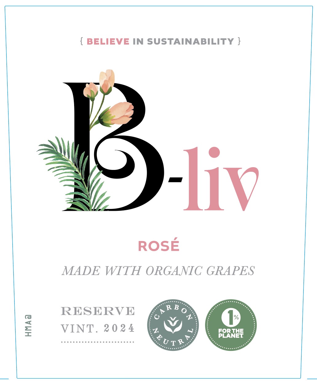 TABC label artwork for B-Liv Rose Reserve 2024