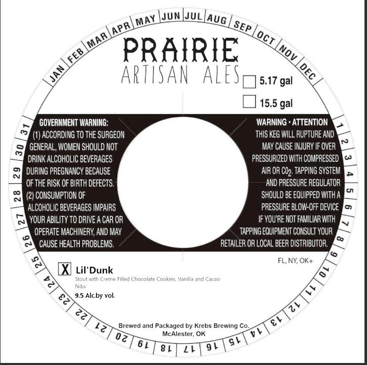 TABC label artwork for PRAIRIE ARTISAN ALES LIL' DUNK KEG