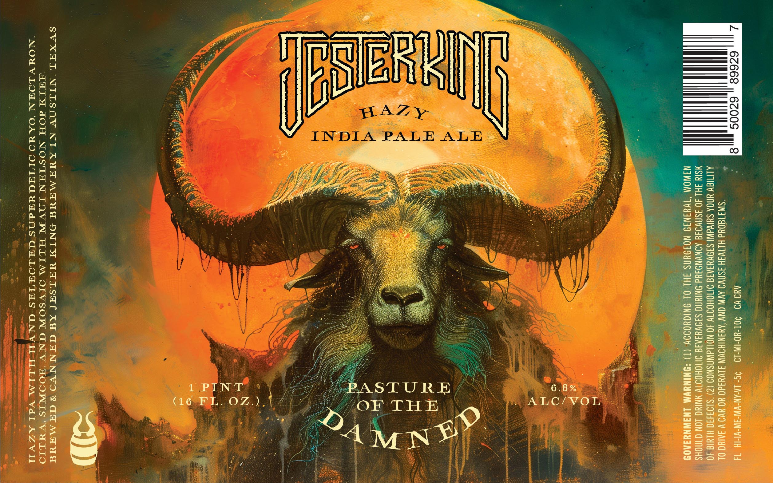 TABC label artwork for JESTER KING PASTURE OF THE DAMNED