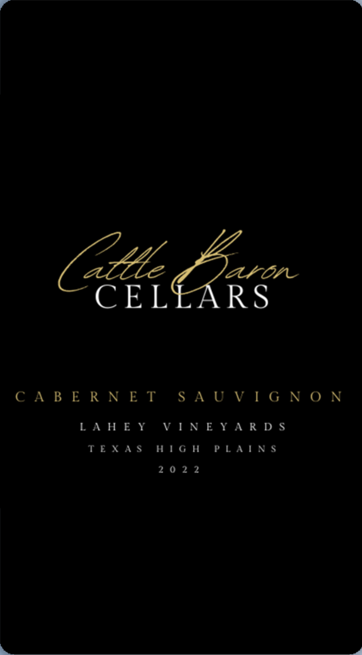 TABC label artwork for Cattle Barron Cabernet Sauvignon, Lahey Vineyards