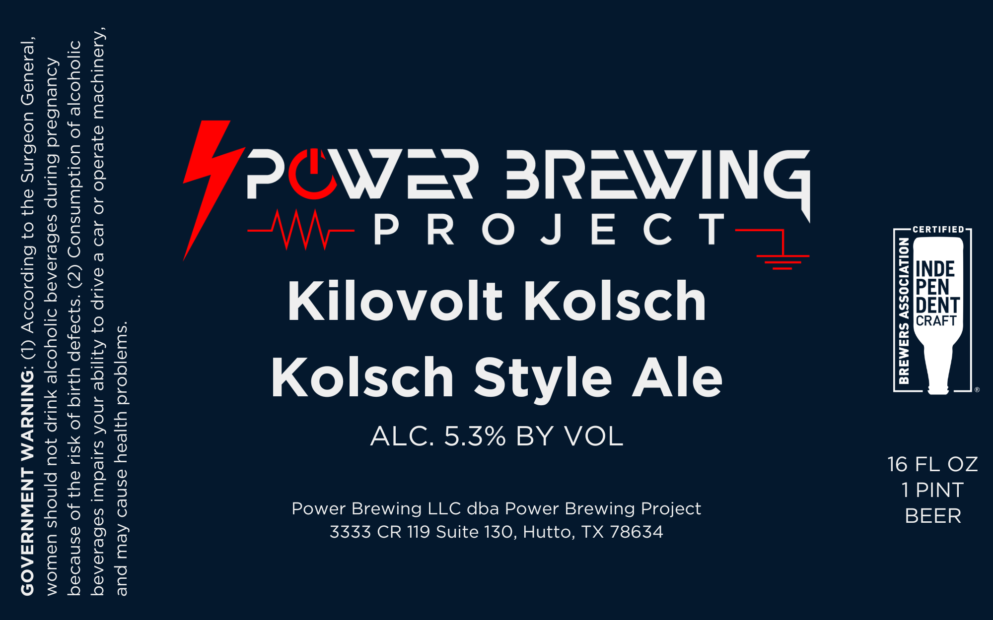 TABC label artwork for Kolsch Style Ale