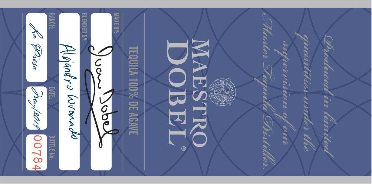 TABC label artwork for Maestro Dobel Blanco Tequila
