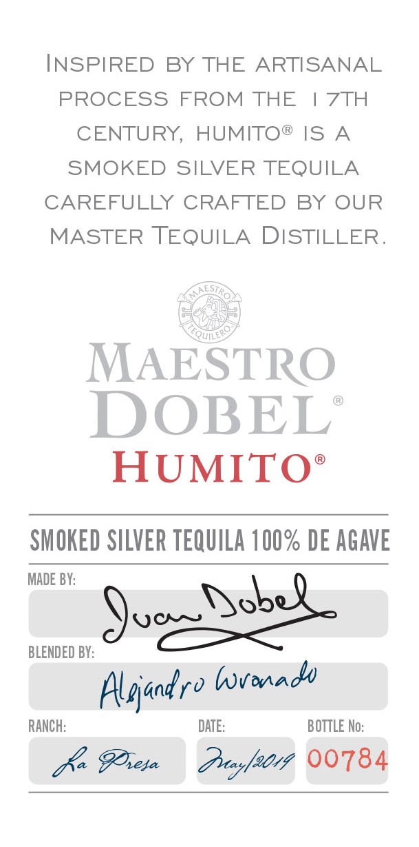 TABC label artwork for Maestro Dobel Humito Smoked Blanco Tequila