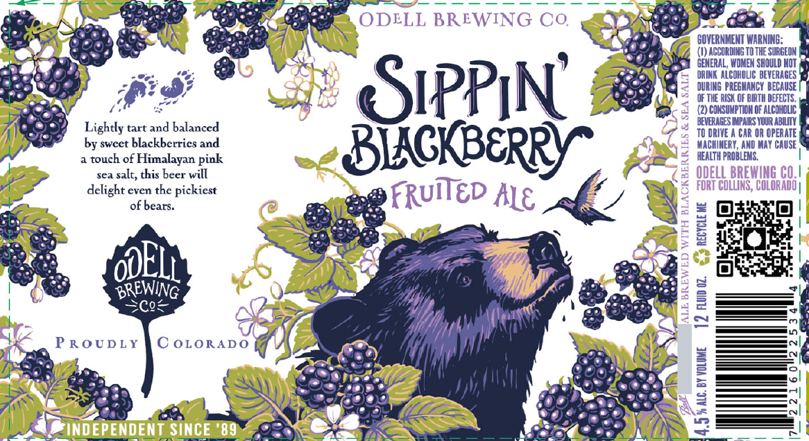 TABC label artwork for Sippin Blackberry Ale
