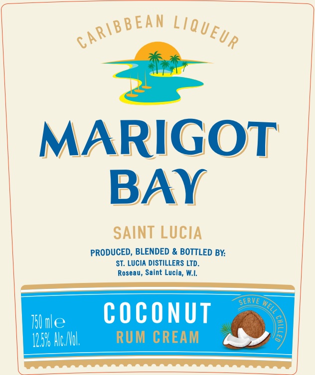 TABC label artwork for Marigot Bay Coconut Rum Cream