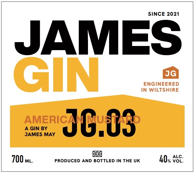 TABC label artwork for James Gin American Mustard JG.03
