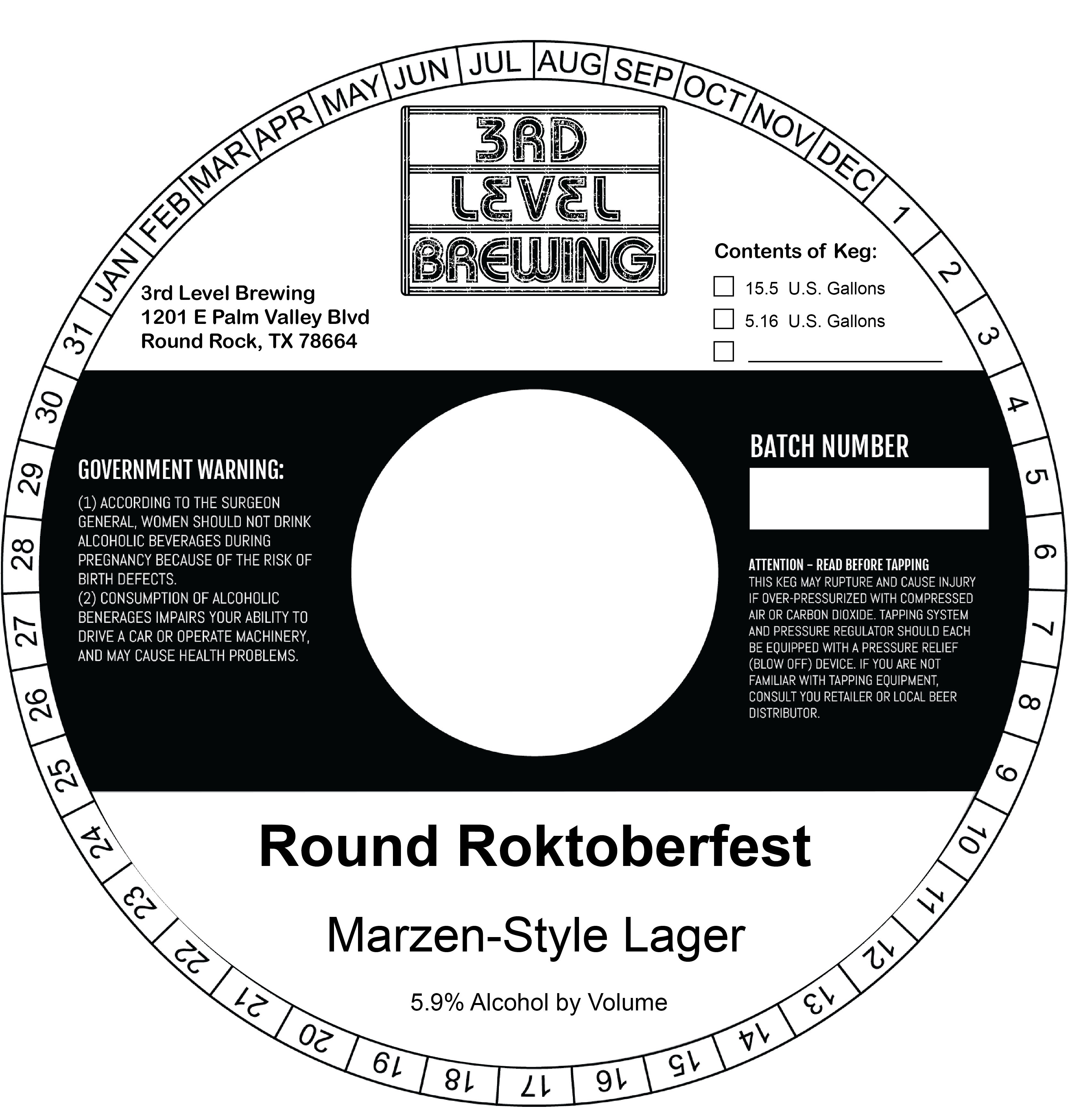 TABC label artwork for Round Roktoberfest