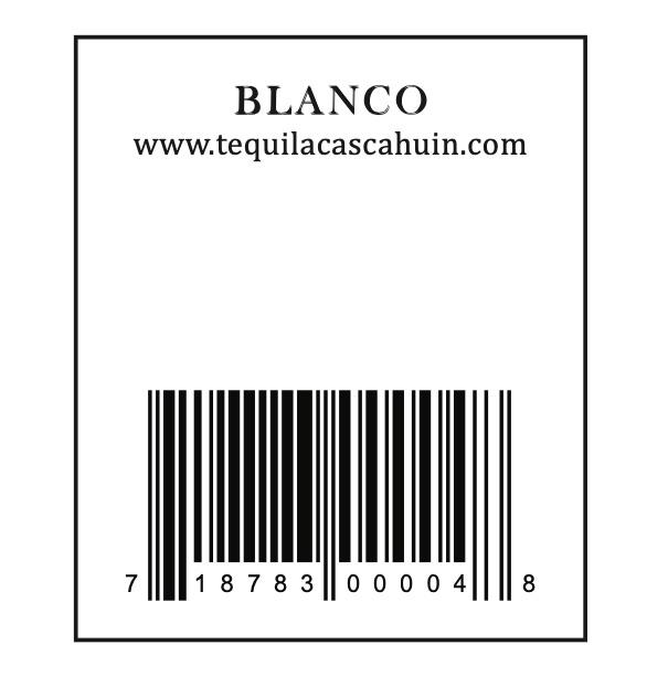 TABC label artwork for Cascahuin Blanco Tequila
