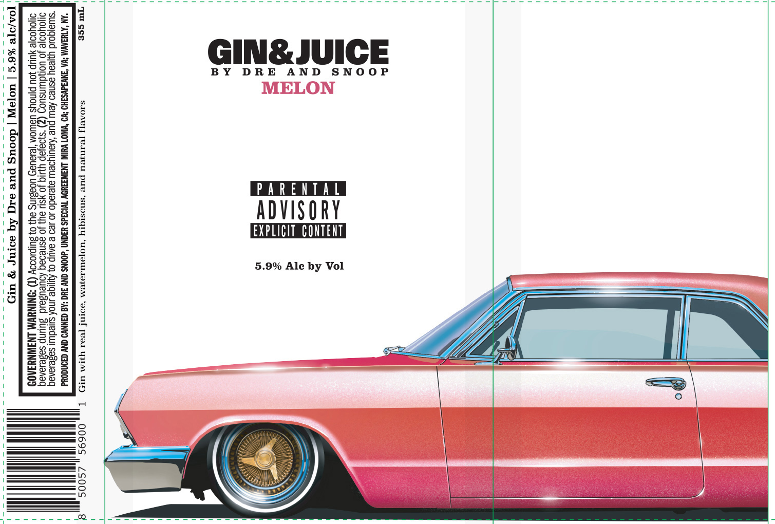 TABC label artwork for Gin & Juice By Dre And Snoop Melon