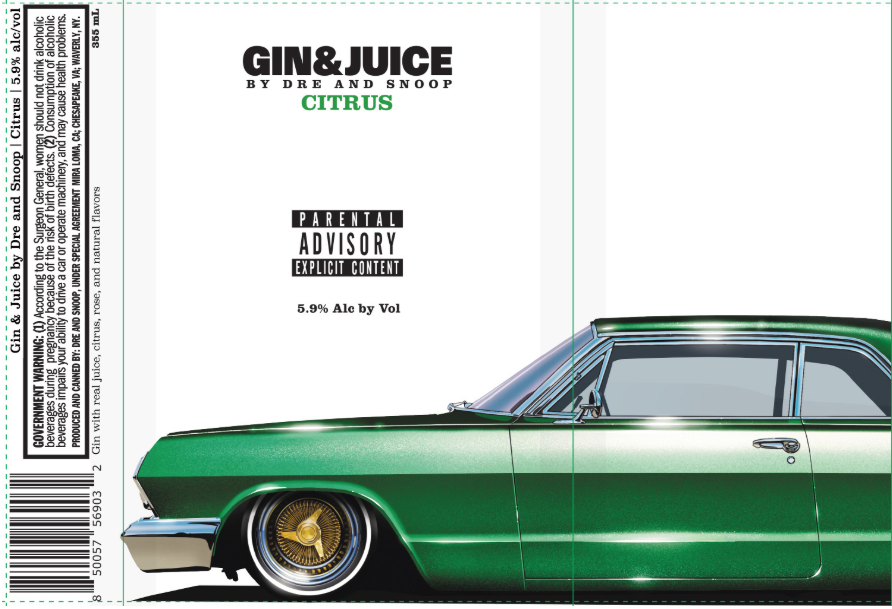 TABC label artwork for Gin & Juice By Dre And Snoop Citrus