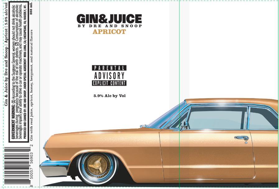 TABC label artwork for Gin & Juice By Dre And Snoop Apricot