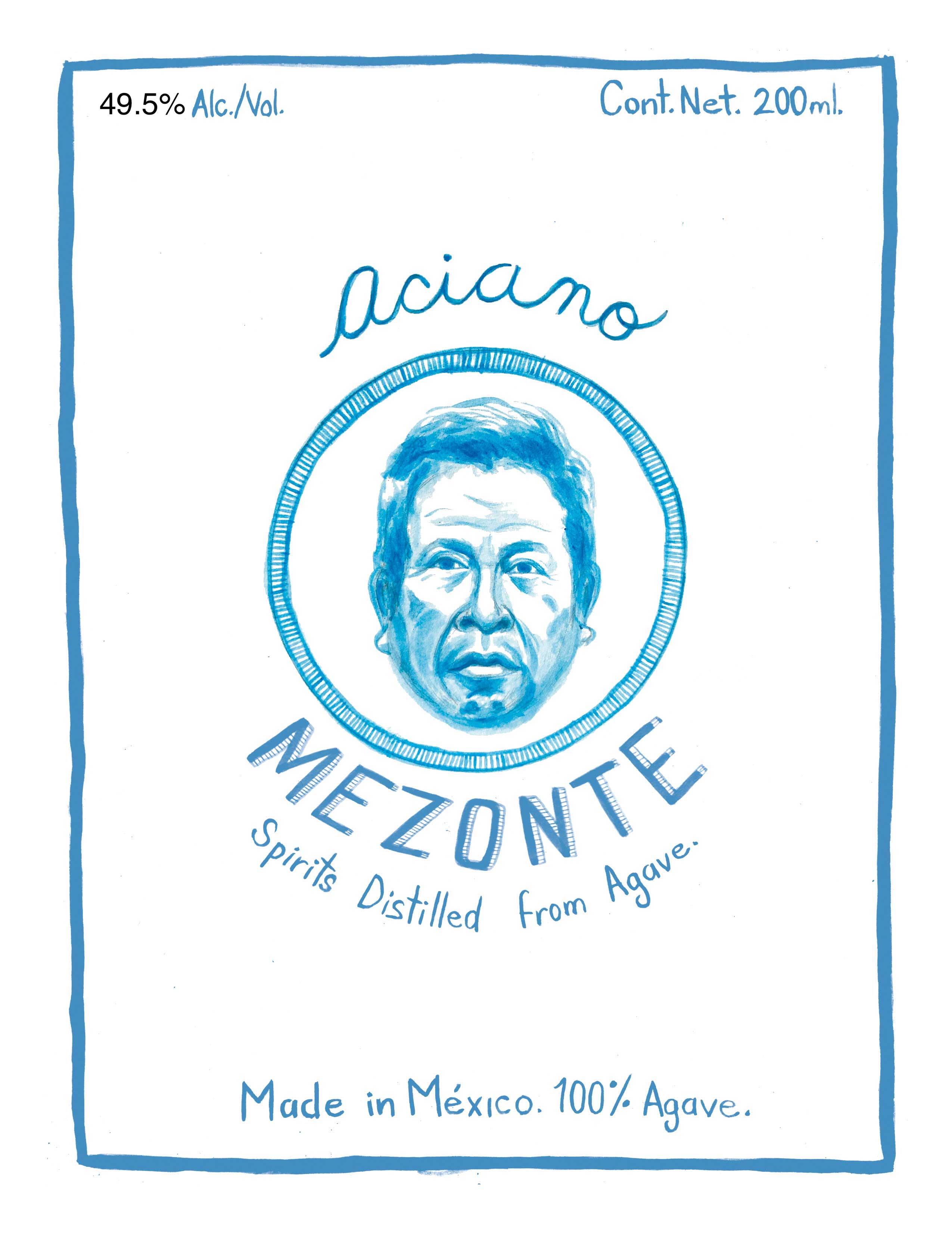 TABC label artwork for Mezonte Aciano Agave