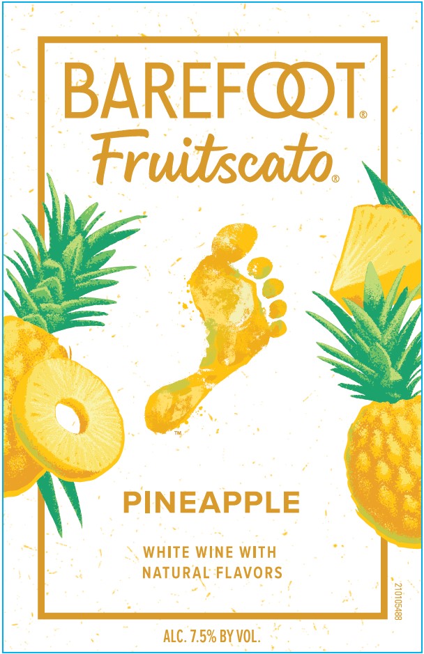 TABC label artwork for Barefoot Fruitscato Pineapple