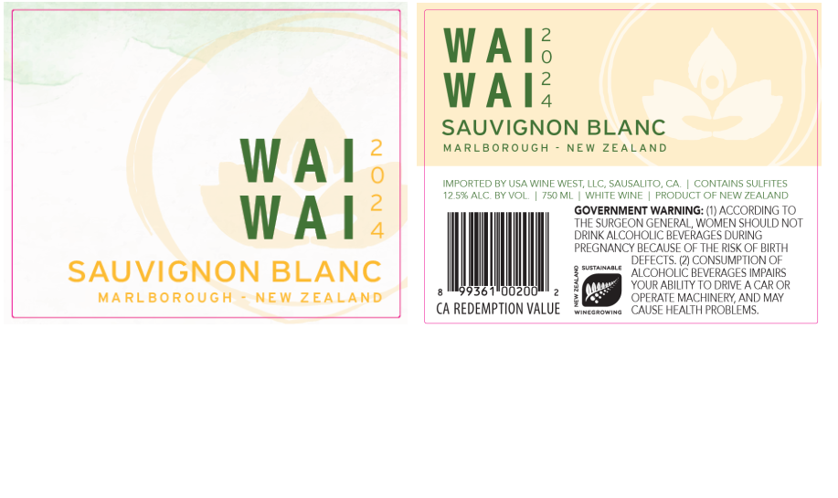 TABC label artwork for Wai Wai Sauvignon Blanc Marlborough