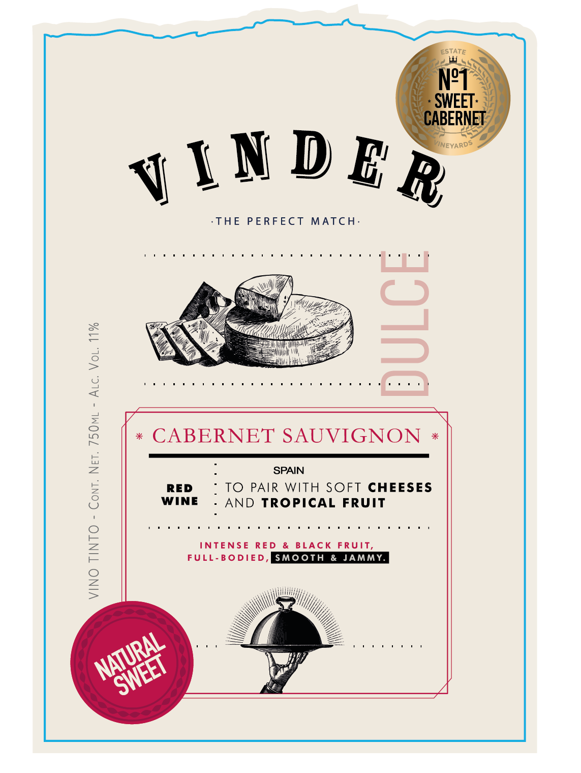 TABC label artwork for VINDER CABERNET SAUVIGNON DULCE