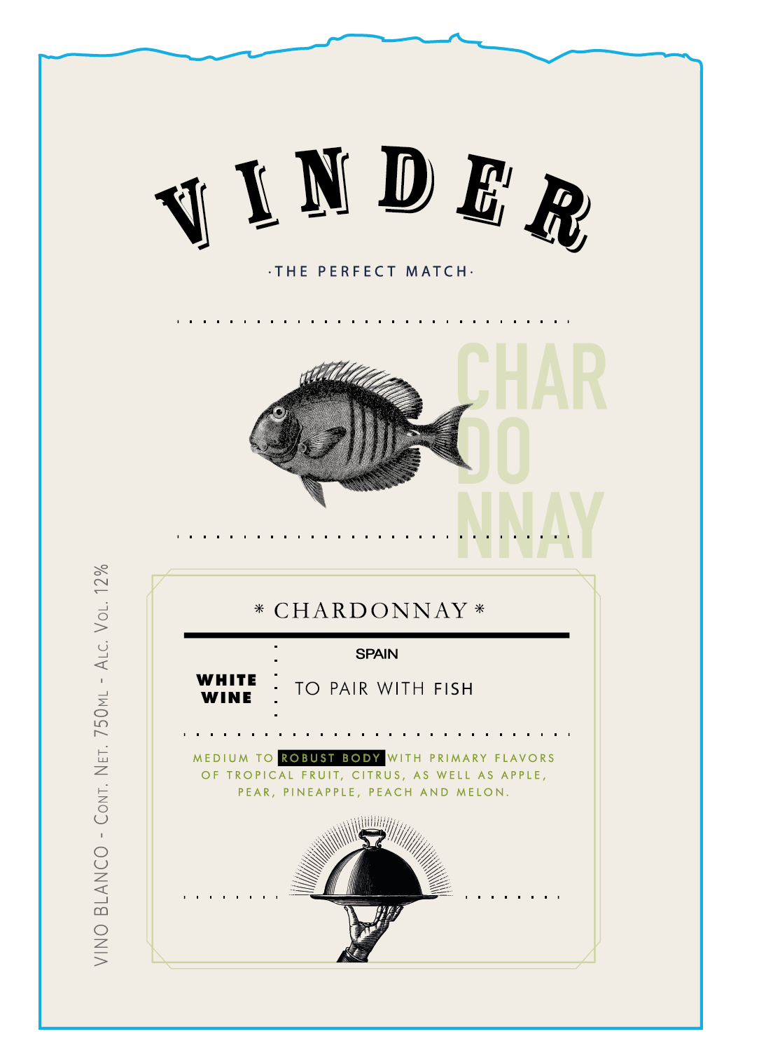 TABC label artwork for VINDER CHARDONNAY