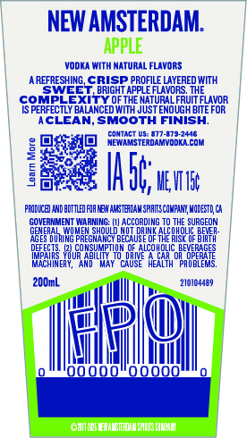 TABC label artwork for New Amsterdam Apple