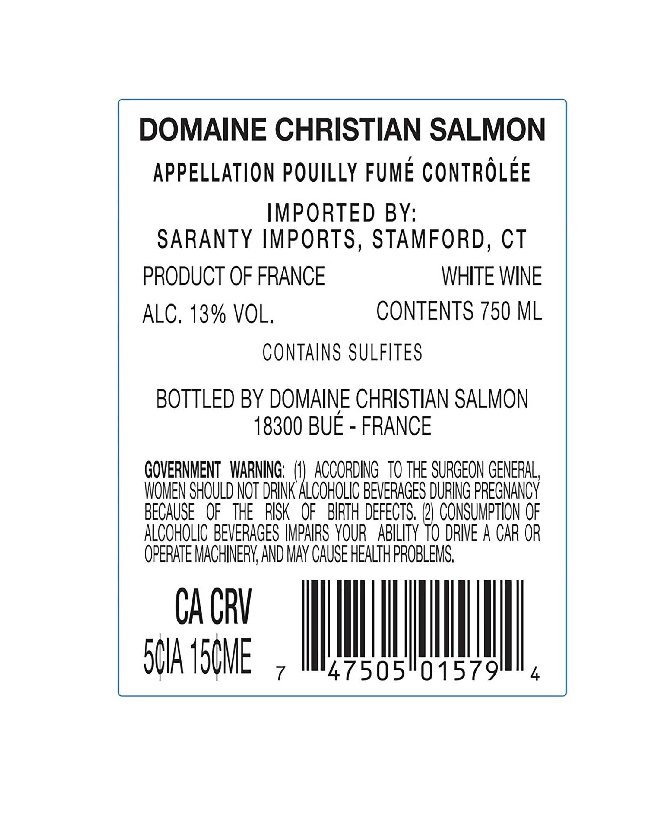 TABC label artwork for DOMAINE CHRISTIAN SALMON CLOS DES CRIOTS