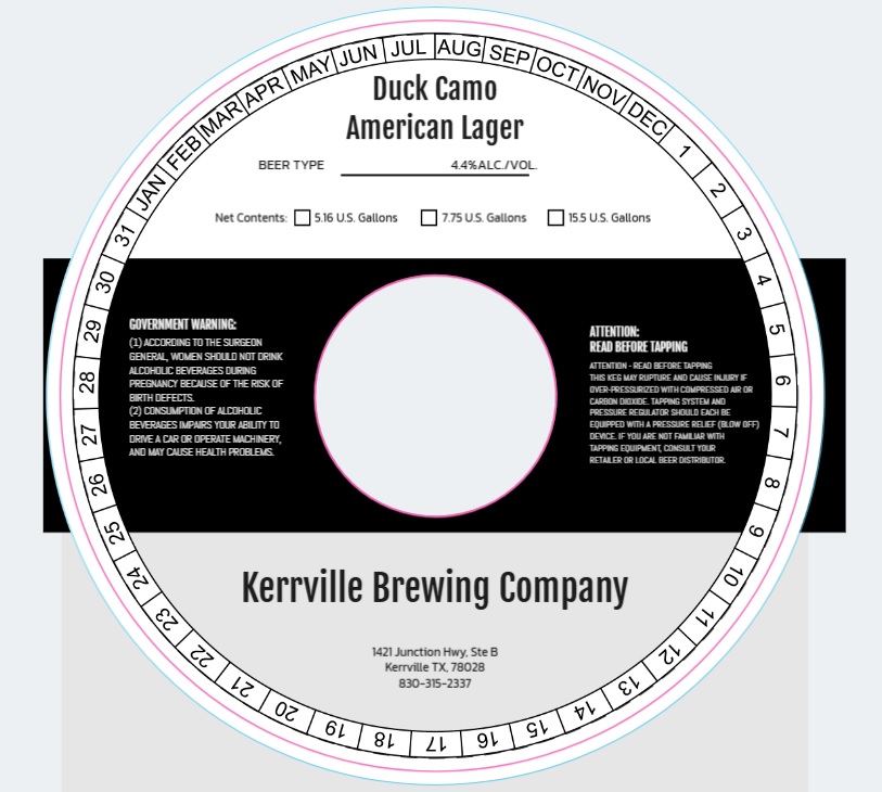 TABC label artwork for Duck Camo American Lager