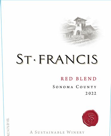 TABC label artwork for St. Francis Red Blend Sonoma