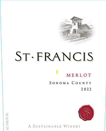 TABC label artwork for St. Francis Merlot, Sonoma