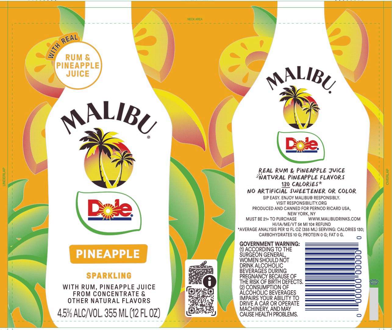 TABC label artwork for MALIBU DOLE PINEAPPLE