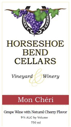TABC label artwork for Horseshoe Bend Cellars Mon Cheri