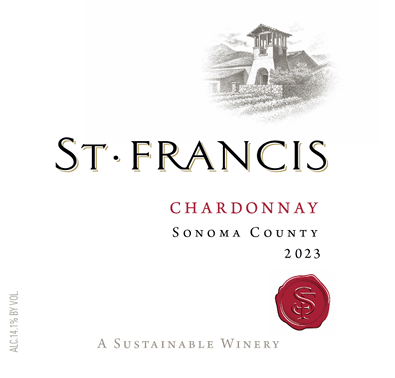 TABC label artwork for St. Francis Chardonnay, Sonoma 2023