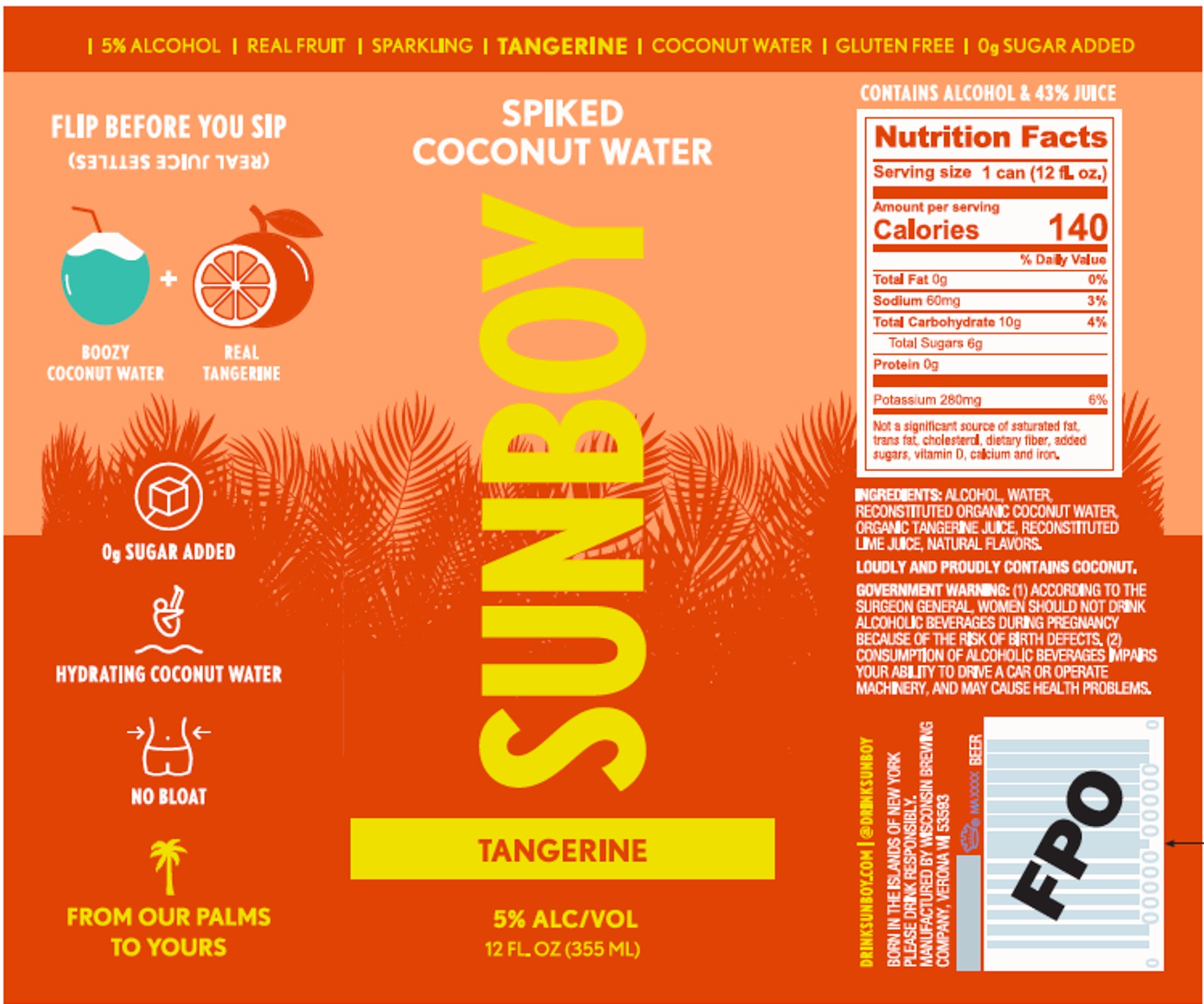 TABC label artwork for SUNBOY - Tangerine