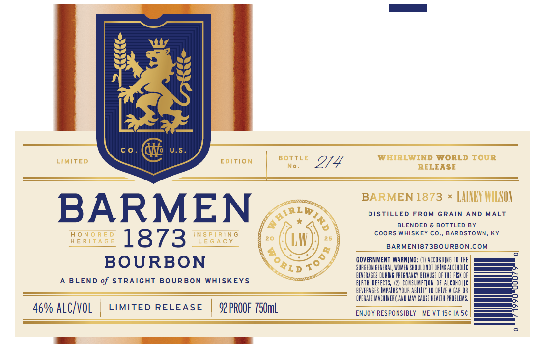 TABC label artwork for Barmen 1873