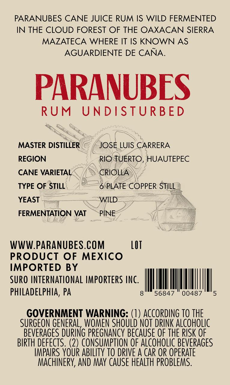 TABC label artwork for Paranubes Criolla Rum