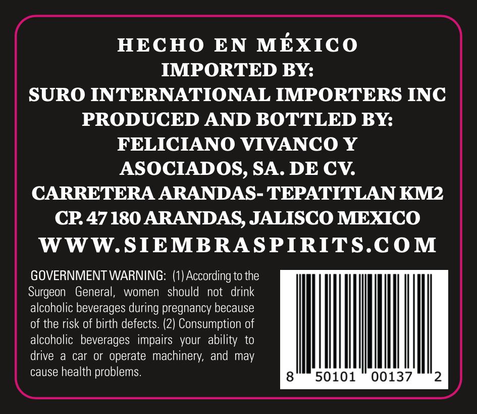 TABC label artwork for Siembra Azul Lidia Tequila
