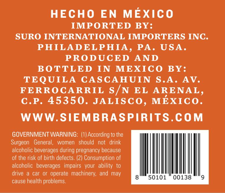 TABC label artwork for Siembra Valles Aniversario Tequila