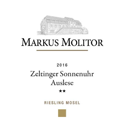 TABC label artwork for MARKUS MOLITOR ZELTINGER SONNENUHR AUSLESE