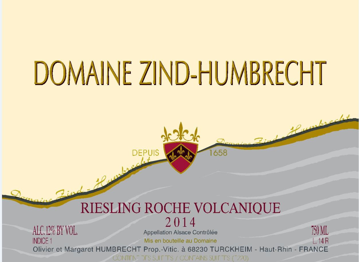 TABC label artwork for Domaine Zind-Humbrecht Riesling Roche Volcanique