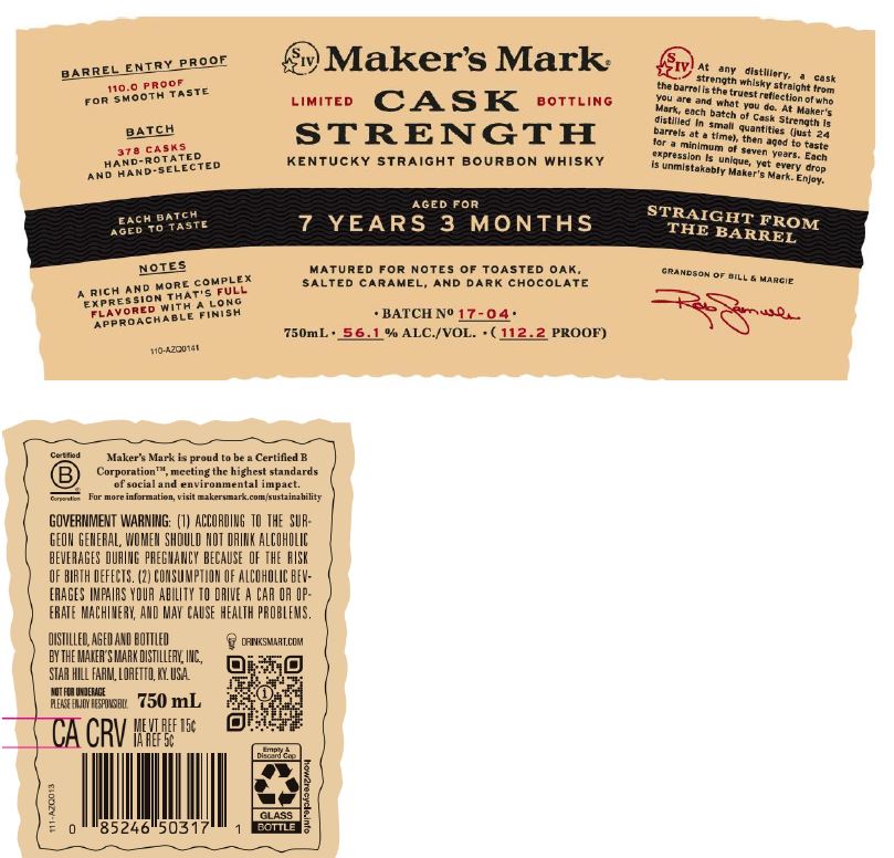 TABC label artwork for Maker's Mark Cask Strength