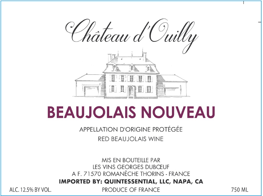TABC label artwork for GEORGES DUBOEUF CHATEAU D'OUILLY BEAUJOLAIS NOUVEAU RED
