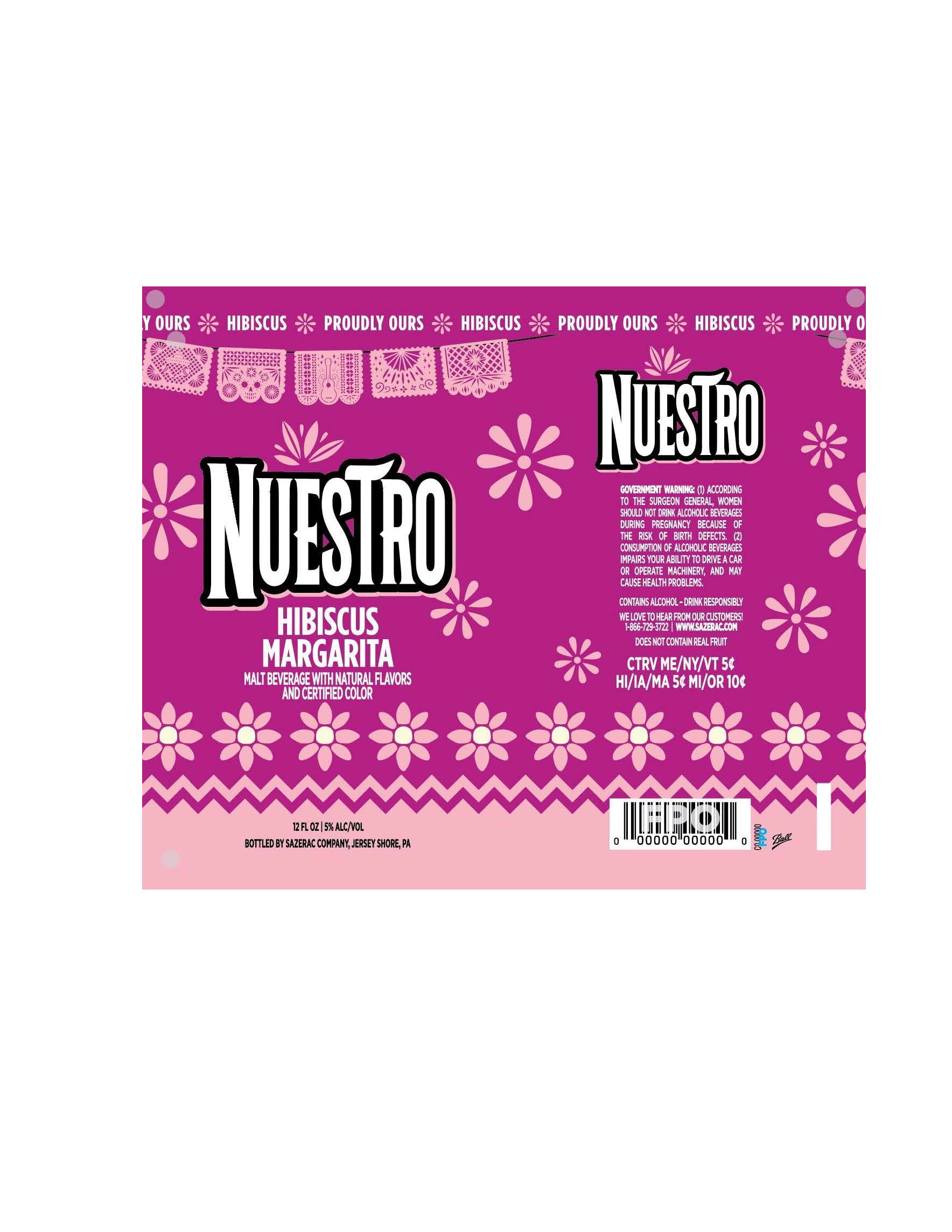 TABC label artwork for Nuestro Hibiscus Margarita