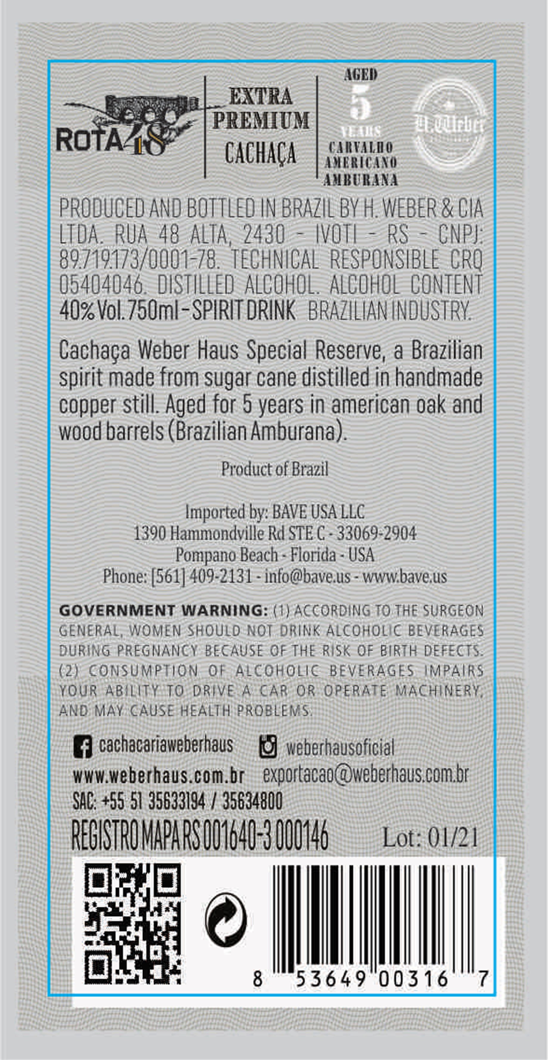 TABC label artwork for ROTA 48 RESERVA SOLERA