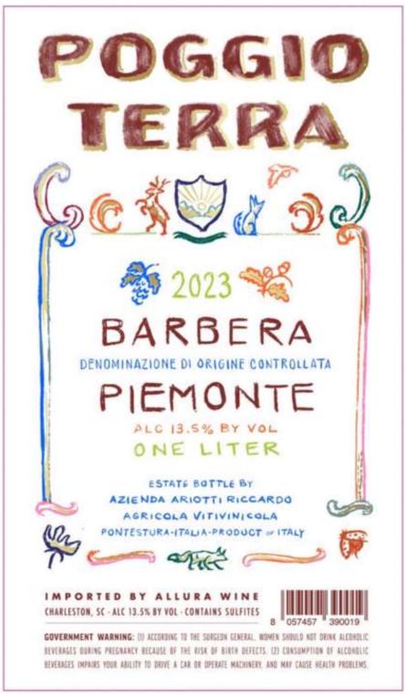 TABC label artwork for POGGIO TERRA BARBERA